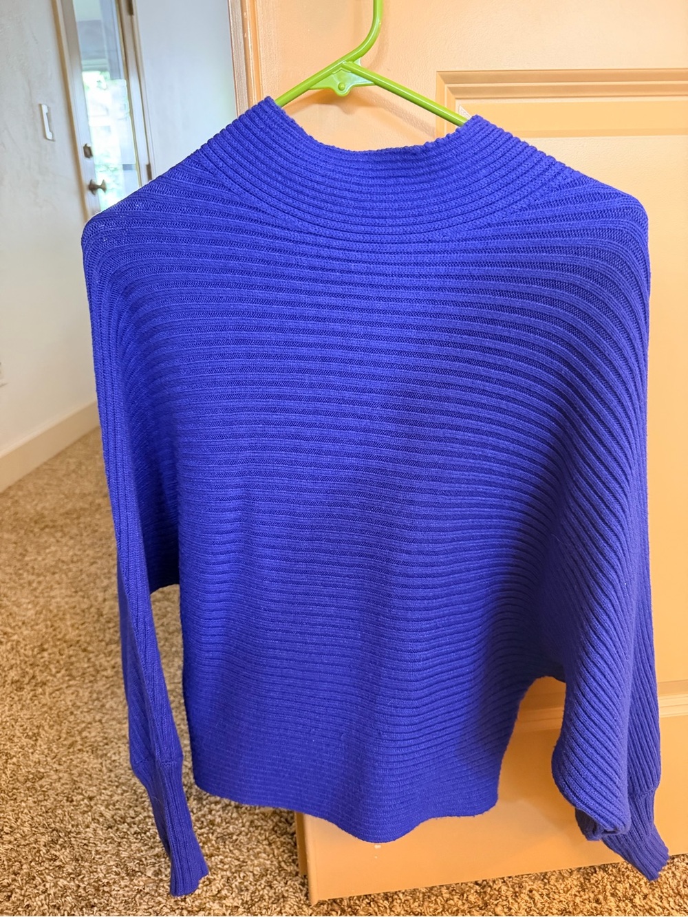 Anthropologie Ribbed Mockneck Sweater - Cobalt/Royal Blue